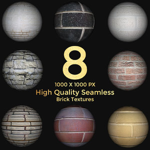 8 High Quality Seamless Brick Texture Maps