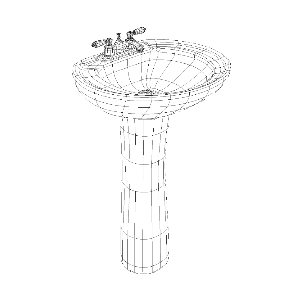 3d model pedestal sink