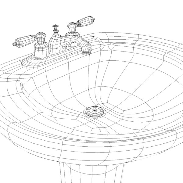 3d model pedestal sink