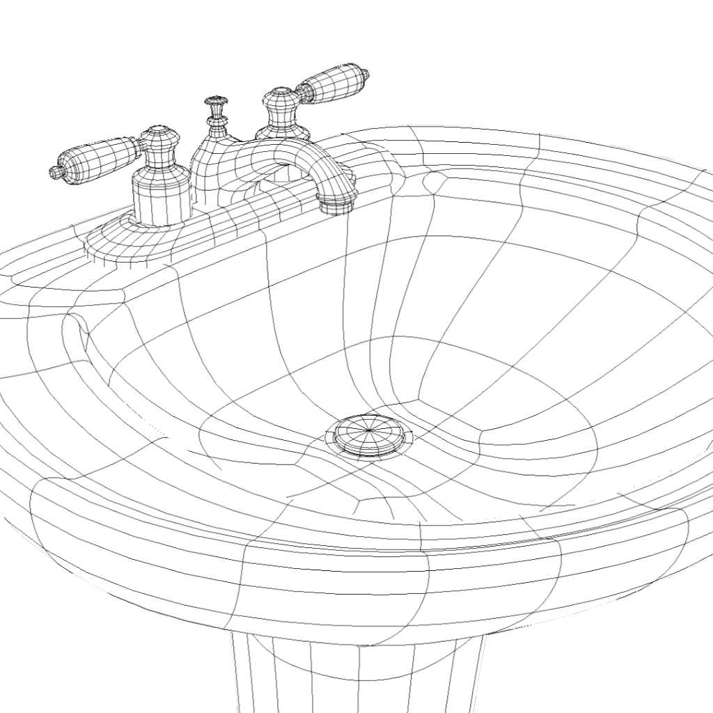 3d model pedestal sink