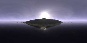 Late Morning Ocean Island HDRI Sky