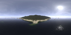 Afternoon Ocean Island HDRI Sky