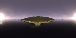 Early Evening Ocean Island HDRI Sky