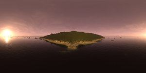 Evening Ocean Island HDRI Sky