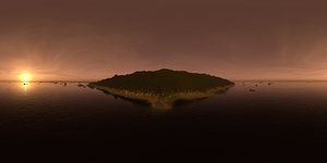 Late Evening Ocean Island HDRI Sky