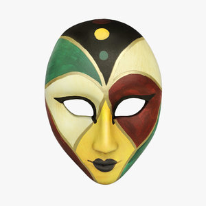 3d mask carnival clay model