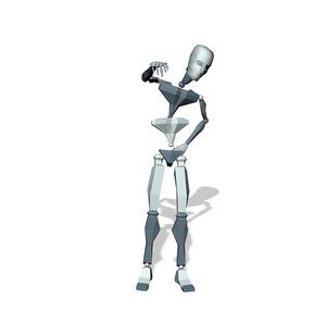 Stand cross arm back and point ahead