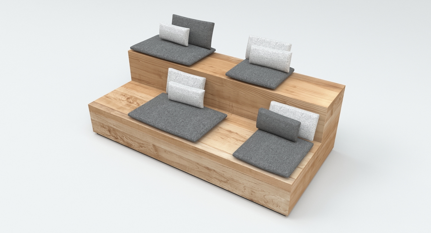 3d Model Wooden Bench Seating Turbosquid 1251066
