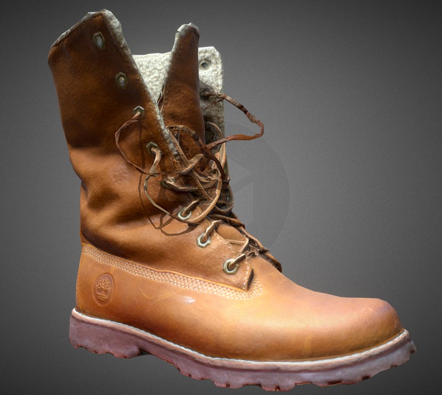 Timberland leather boots 3D model TurboSquid 1239709