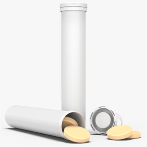 vitamin tubes 14x2 6cm 3d obj