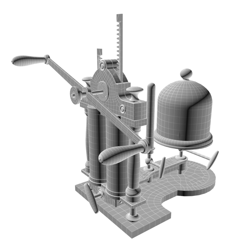 3d brass vacuum pump model