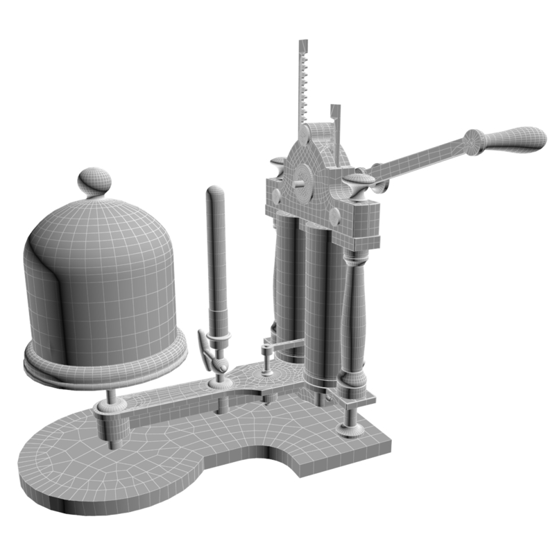 3d brass vacuum pump model