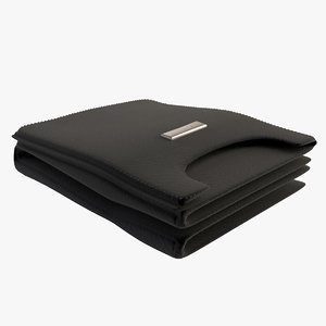 black leather wallet 3d c4d