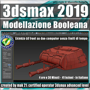 070 3ds max 2019 Modellazione Booleana v.70 cd front