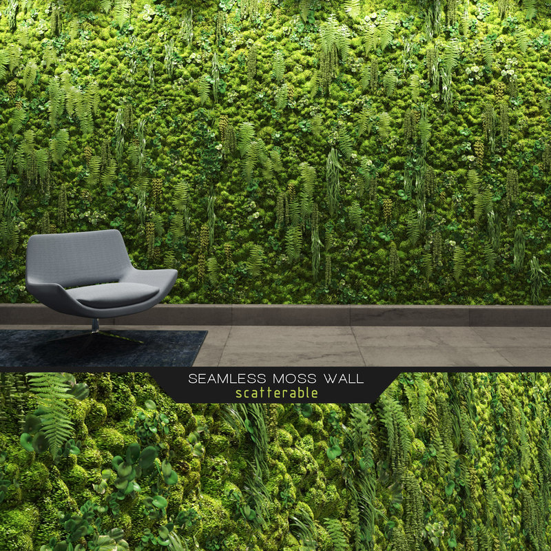 Seamless moss wall 3D model - TurboSquid 1191761