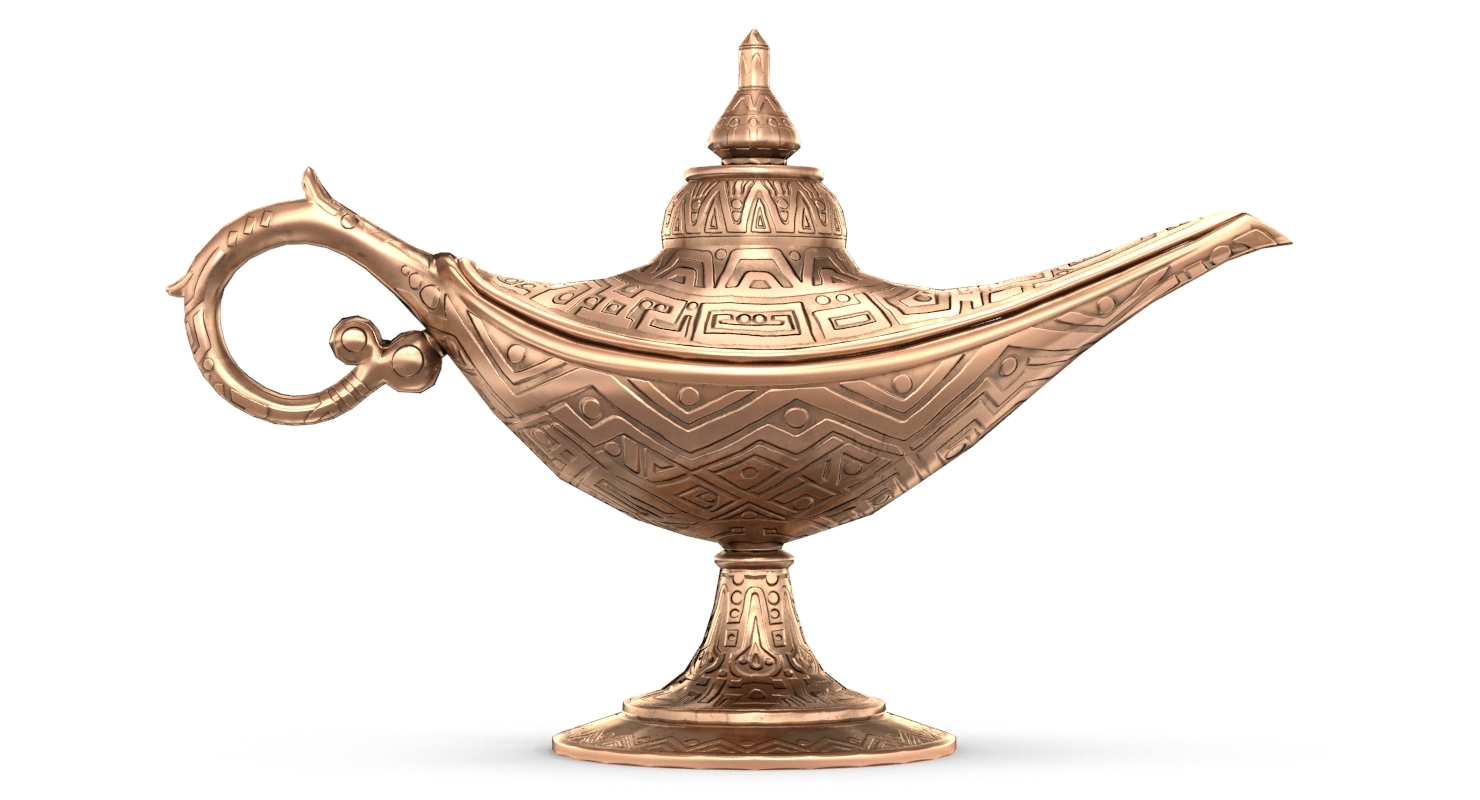 3d aladdin magic lamp vintage