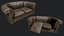 old leather couch pbr 3D model