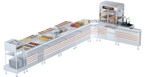 kitchen equipment serving lines 3D model