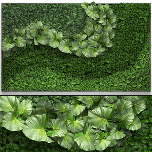 3D model vertical gardening green wall