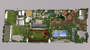 sports club complex 3D model