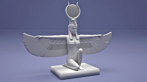 3D ancient egyptian isis wings