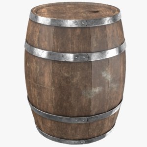 real wooden barrel 3D