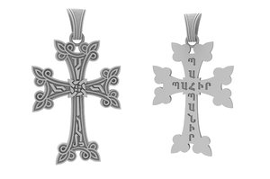 3D jewelry armenian cross patterns