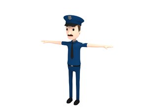 3D police officer character cartoon