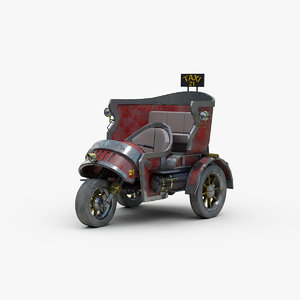 steampunk taxi concept 3D model
