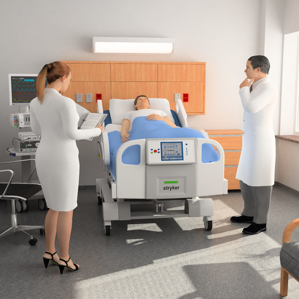 3D model hospital room scene