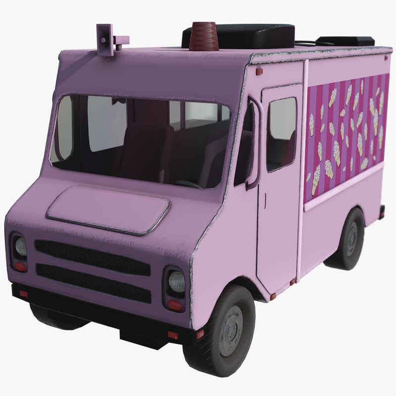 3D model ice cream truck pink TurboSquid 1336634