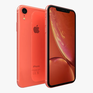 3D model apple iphone xr coral