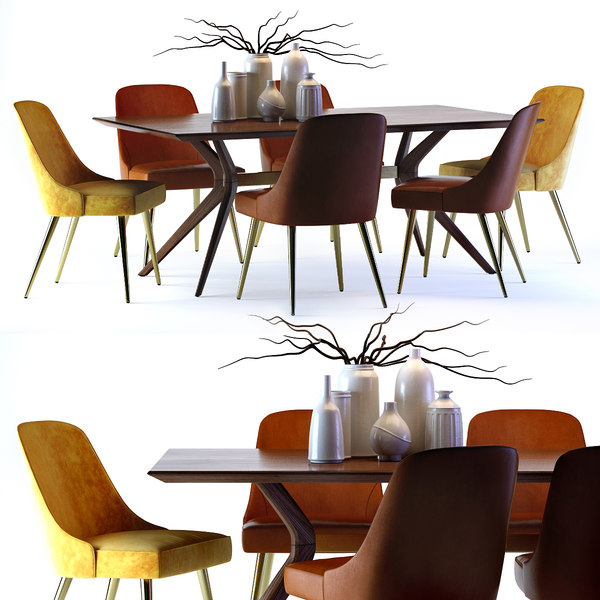 3d Model Wright Table Mid Century, West Elm Sierra Dining Table