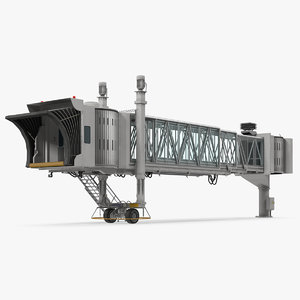 3D model airport jetway bridge rigged