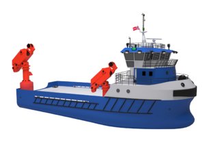 3D service boat water model