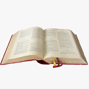3D old bible opened
