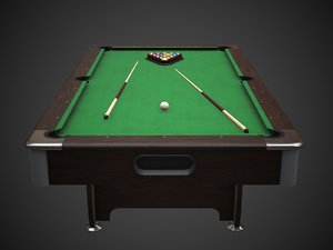 3D model american pool table cues