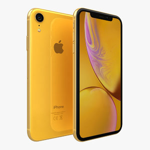 apple iphone xr yellow 3D model