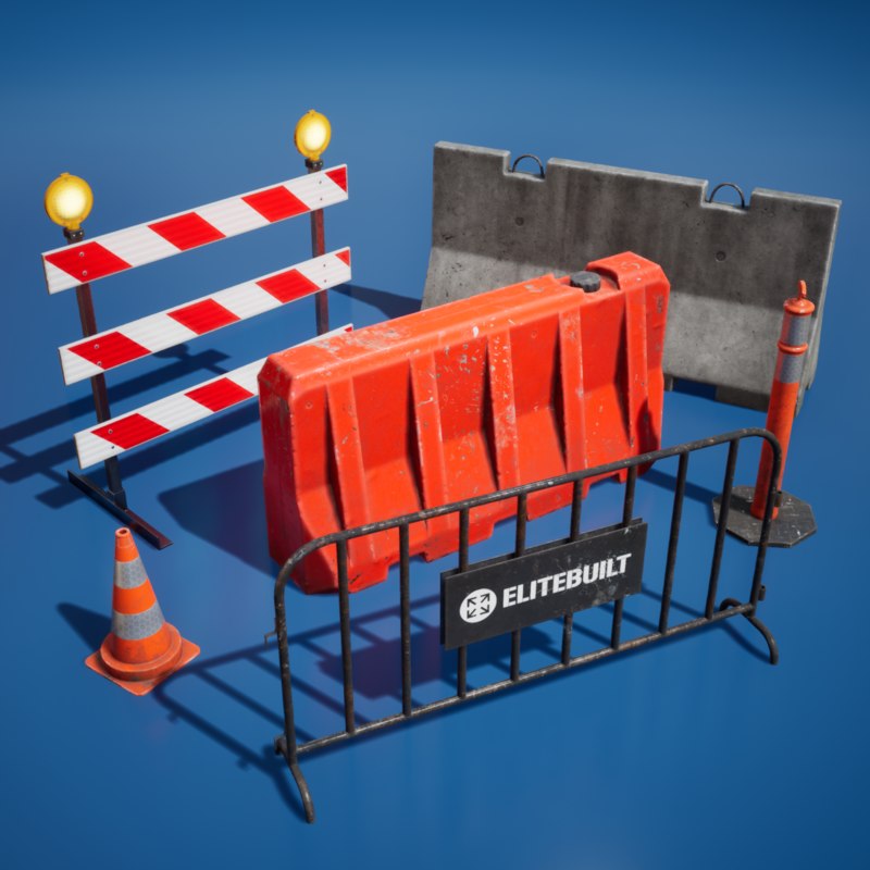 Realistic traffic barriers 3D model TurboSquid 1337521