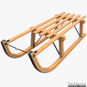 3D wooden sledge