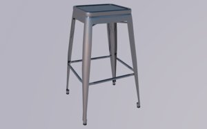 tolix bar stool 3D model