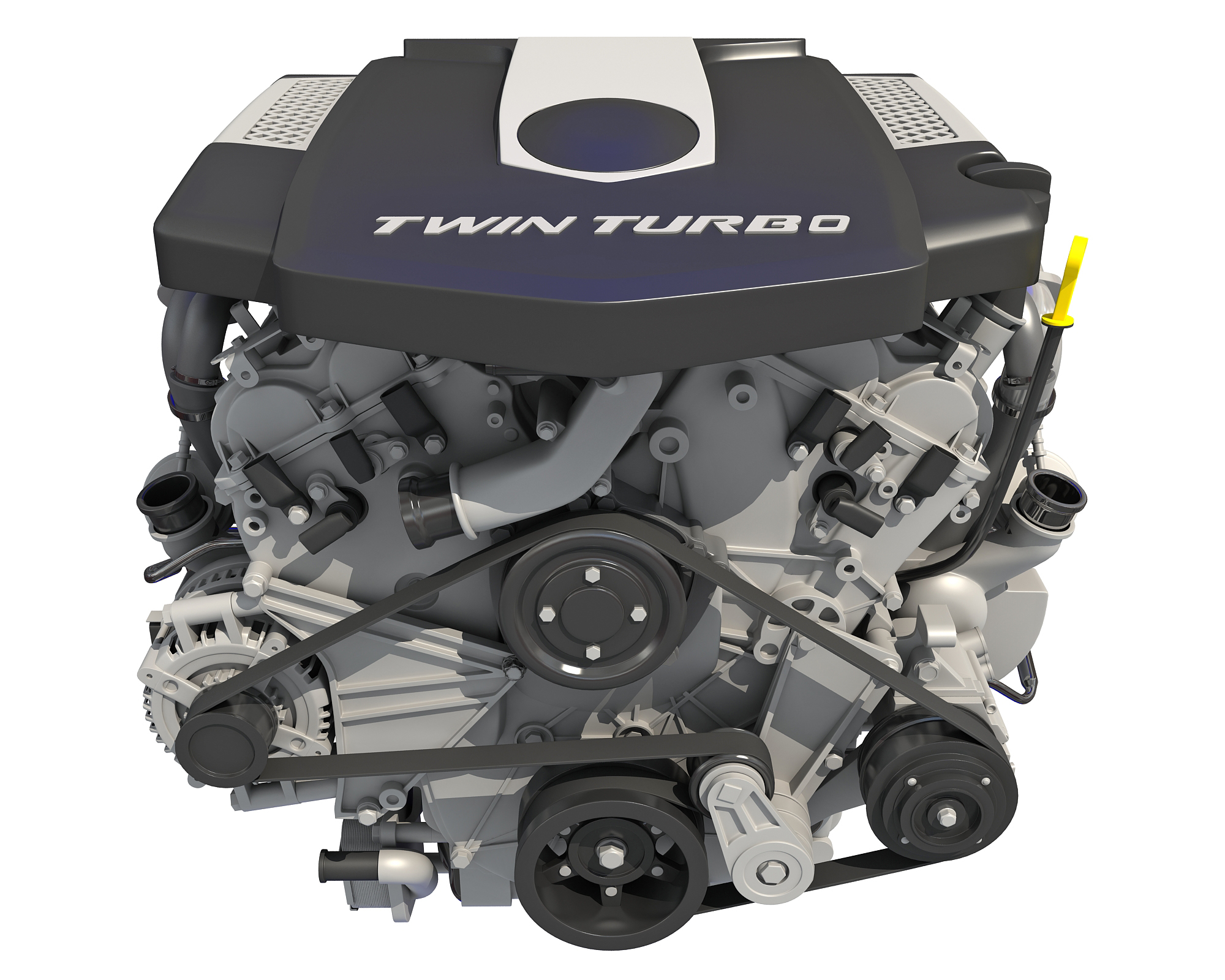 3d Twin Turbo V6 Car Engine Turbosquid 1337725