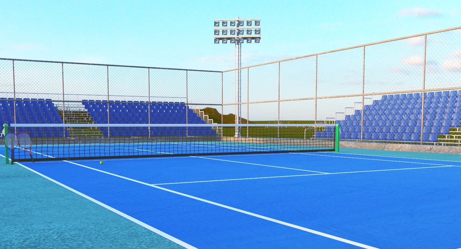 Tennis court 3D model TurboSquid 1337881