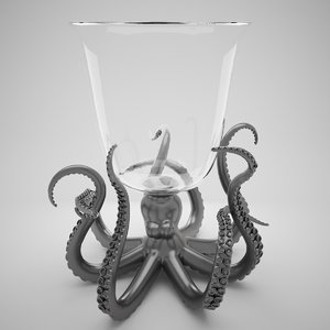 octopus glass ice bucket 3D model