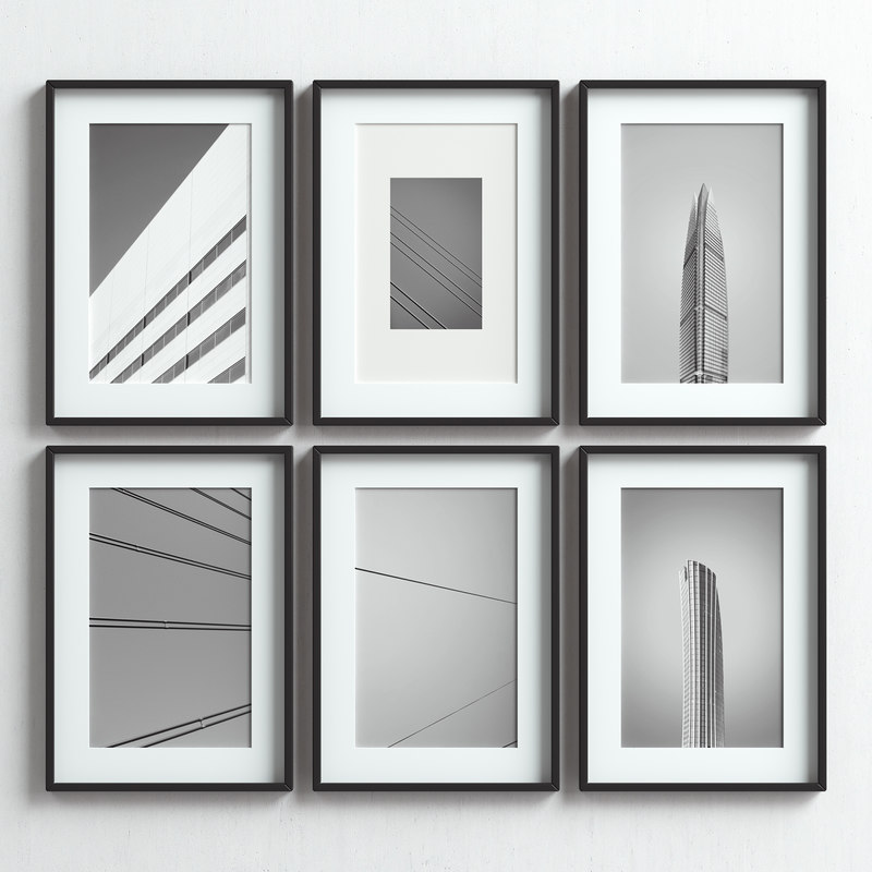 3D picture frames set TurboSquid 1338167