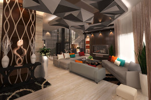 modern living room autocad drawings 3D model