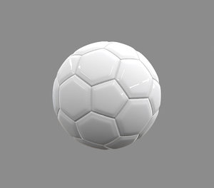3D model white football stitching