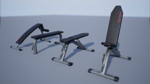 pbr sport bench set 3D