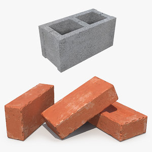 3D bricks red block