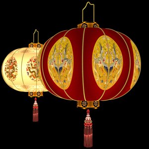3D model chinese red lantern